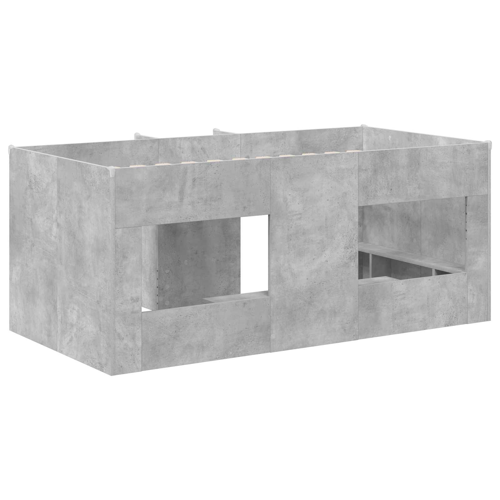 Cadre de Lit Élevé pour Enfants 2 pcs Béton Bois d'ingénierie - XIOS