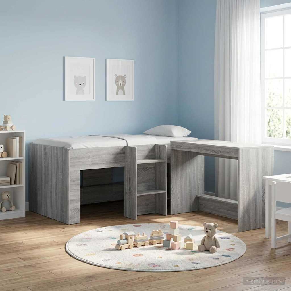 Cadre de Lit Élevé pour Enfants Sonoma gris 80 x 160 cm - XIOS