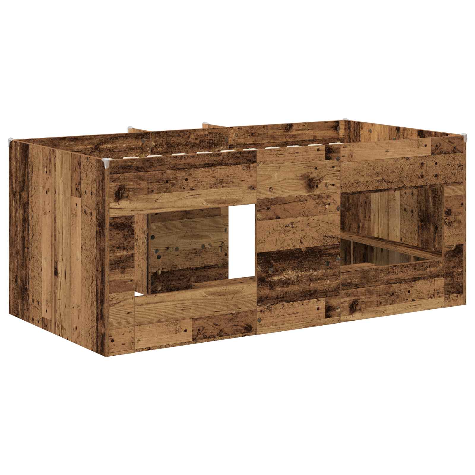 Cadre de Lit Élevé pour Enfants 2 pcs Bois ancien - XIOS