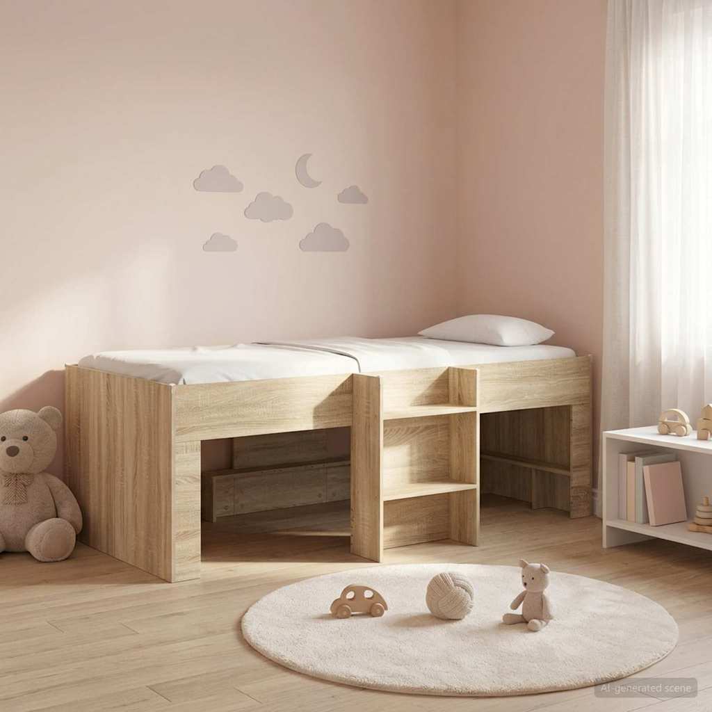 Cadre de Lit Élevé pour Enfants Chêne Sonoma 90 x 190 cm - XIOS