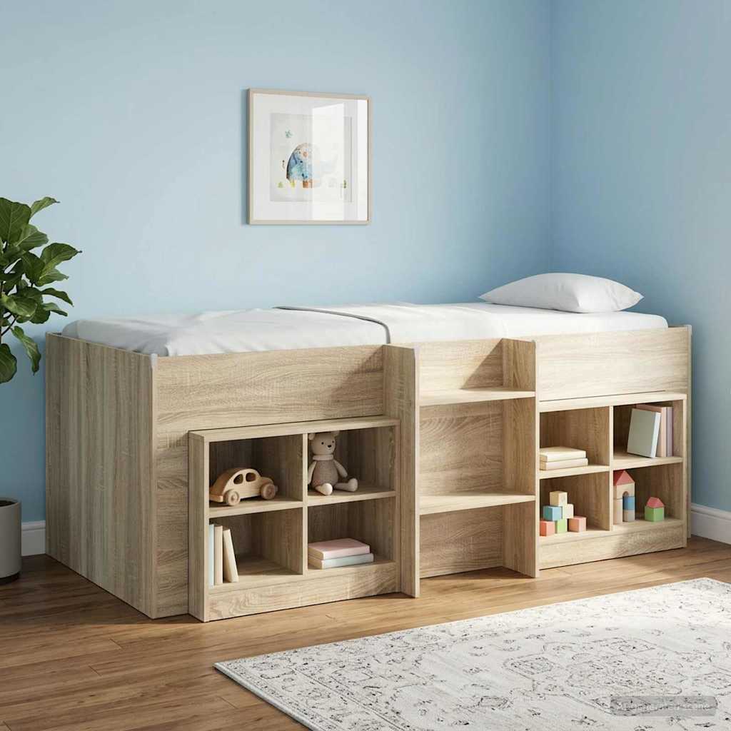 Cadre de Lit Élevé pour Enfants Chêne Sonoma 90 x 190 cm - XIOS