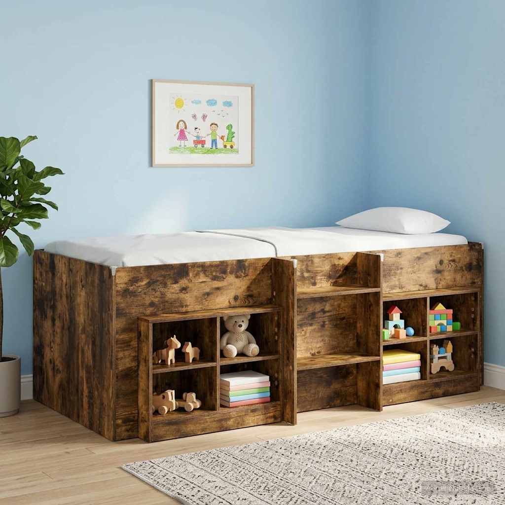 Cadre de Lit Élevé pour Enfants Chêne fumé 90 x 190 cm - XIOS