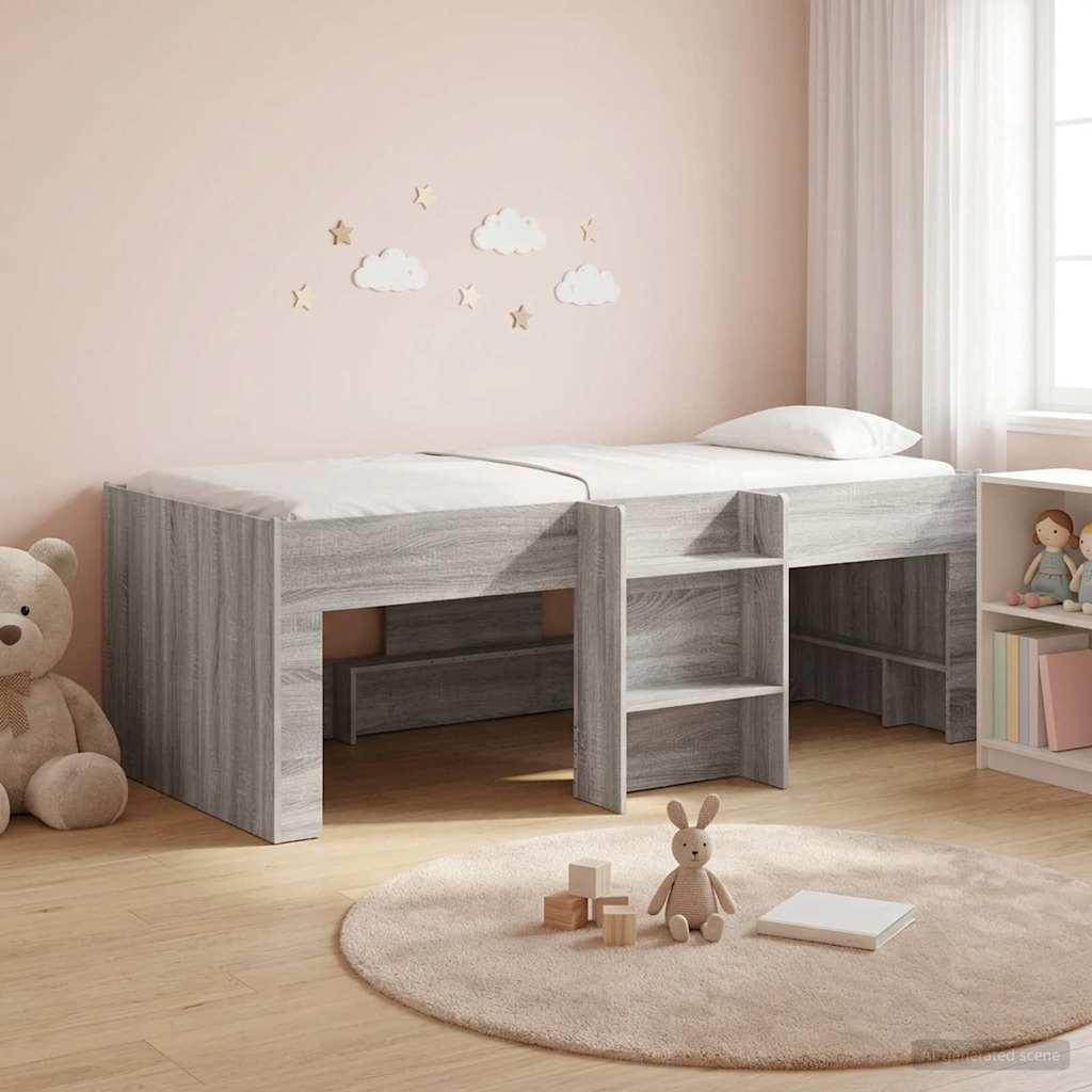 Cadre de Lit Élevé pour Enfants Sonoma gris 90 x 190 cm - XIOS