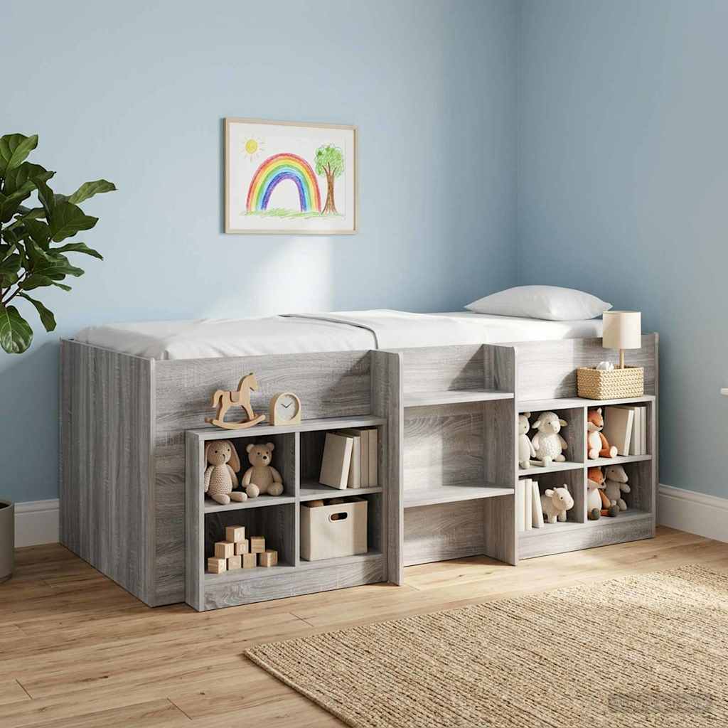 Cadre de Lit Élevé pour Enfants Sonoma gris 90 x 190 cm - XIOS