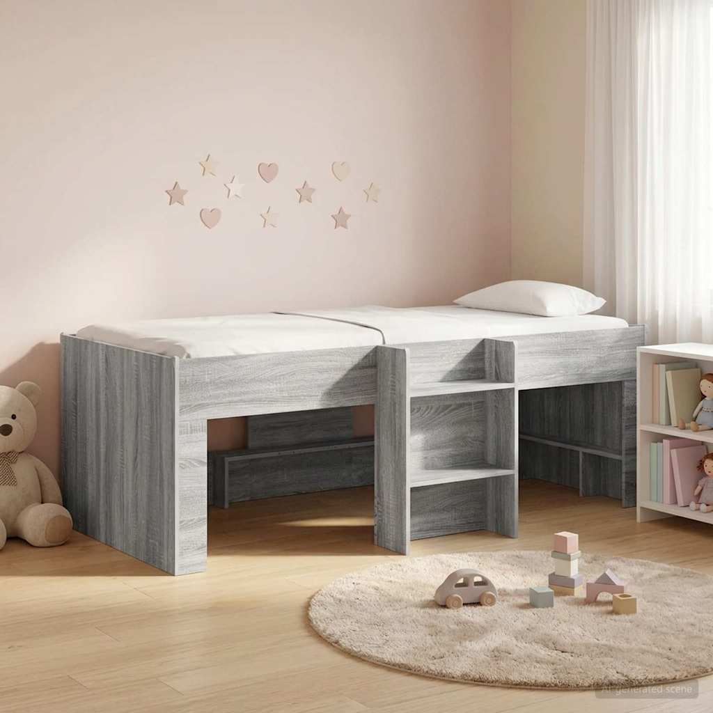 Cadre de Lit Élevé pour Enfants 2 pcs Sonoma gris - XIOS