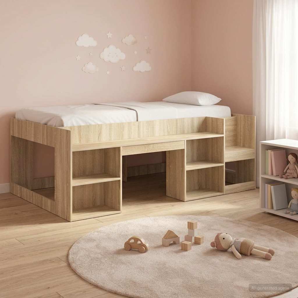 Cadre de lit pour enfants avec rangement Chêne Sonoma - XIOS