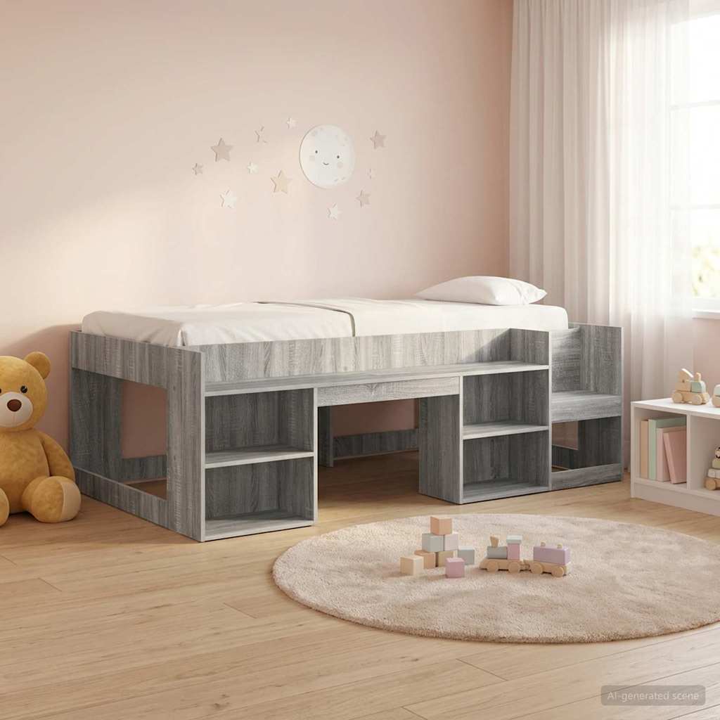 Cadre de lit pour enfants avec rangement Sonoma gris - XIOS
