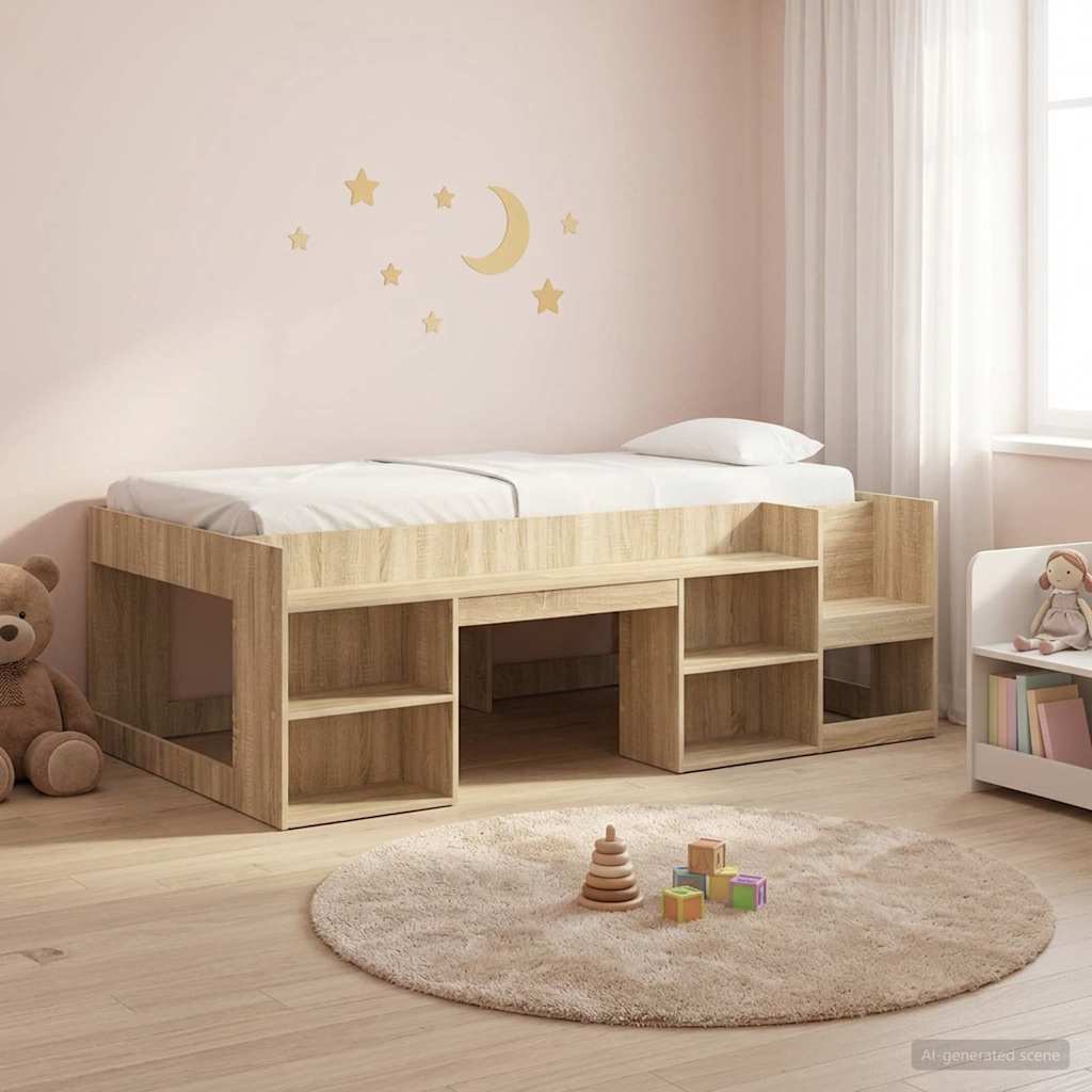 Cadre de lit pour enfants avec rangement Chêne Sonoma - XIOS
