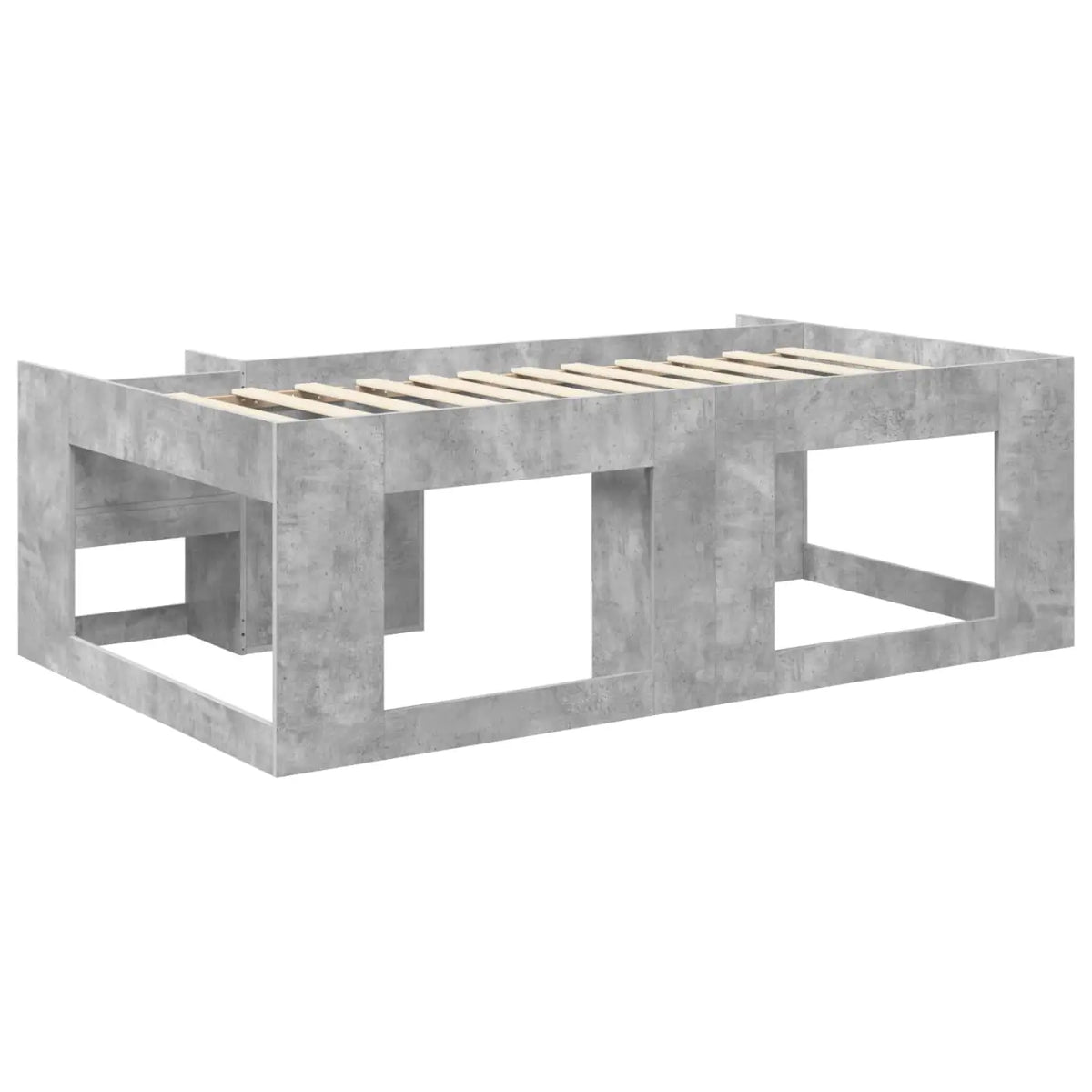 Cadre de lit pour enfants avec rangement Gris béton 90 x 190 cm - XIOS