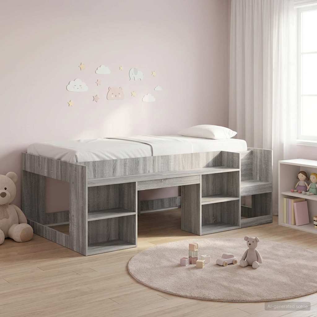 Cadre de lit pour enfants avec rangement Sonoma gris - XIOS