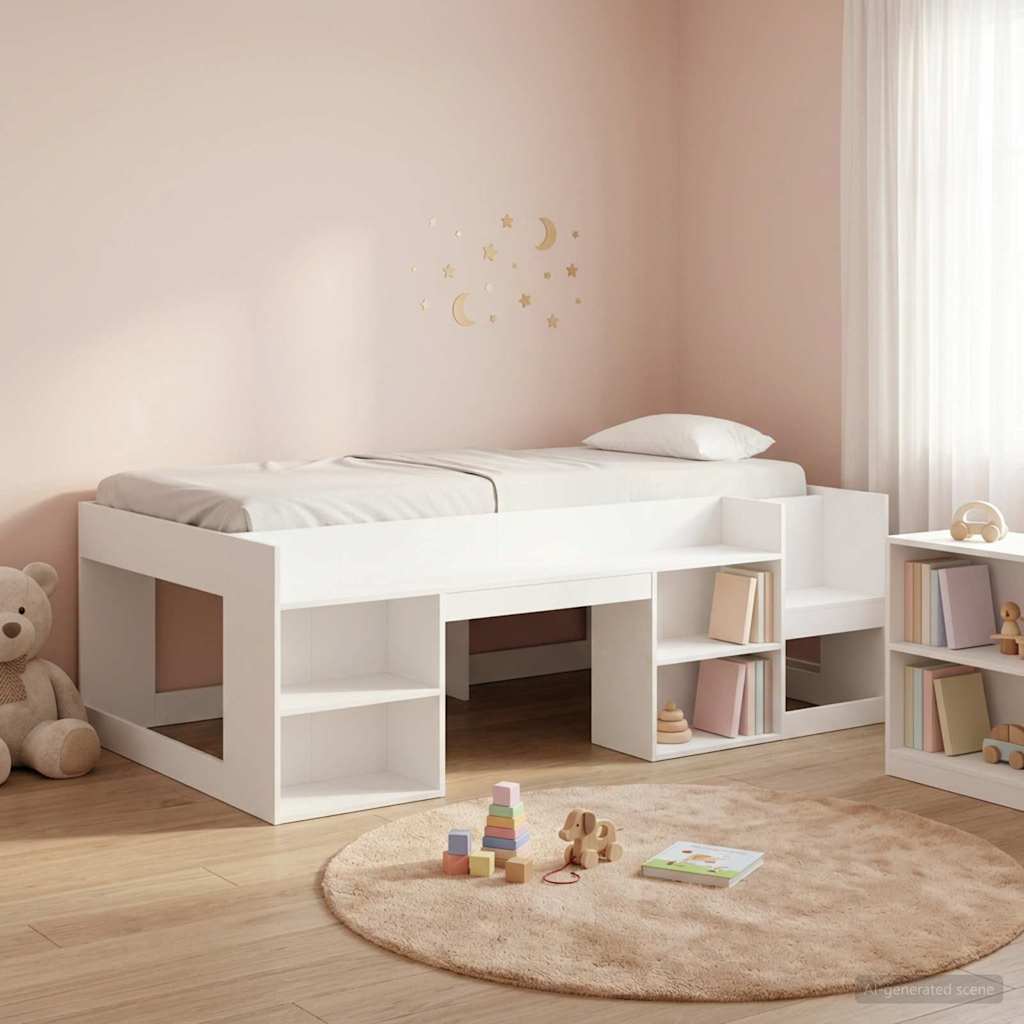 Cadre de lit pour enfants avec rangement Blanc 75 x 190 cm - XIOS