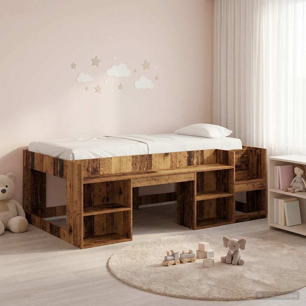 Cadre de lit pour enfants avec rangement Bois ancien - XIOS