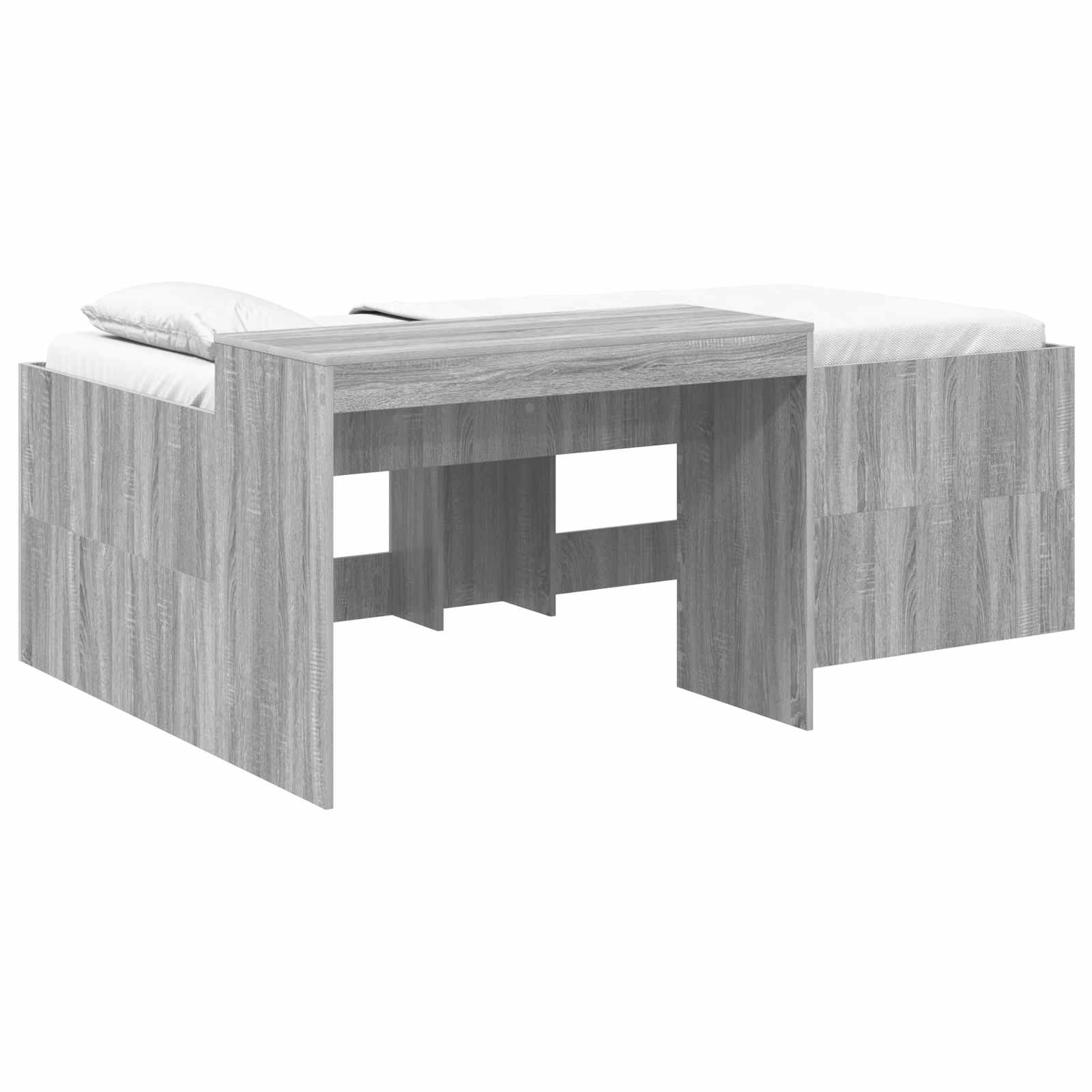 Lit haut pour enfants avec bureau Sonoma gris 90 x 200 cm - XIOS