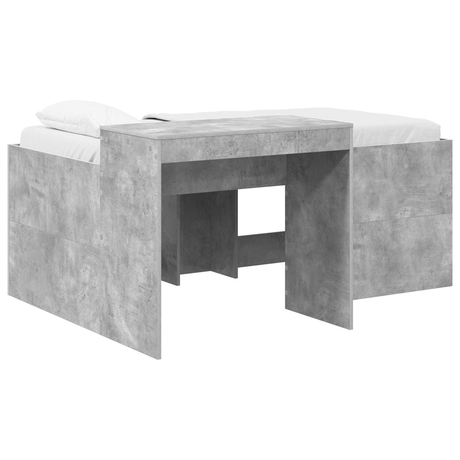 Lit haut pour enfants avec bureau Gris béton Bois d'ingénierie - XIOS
