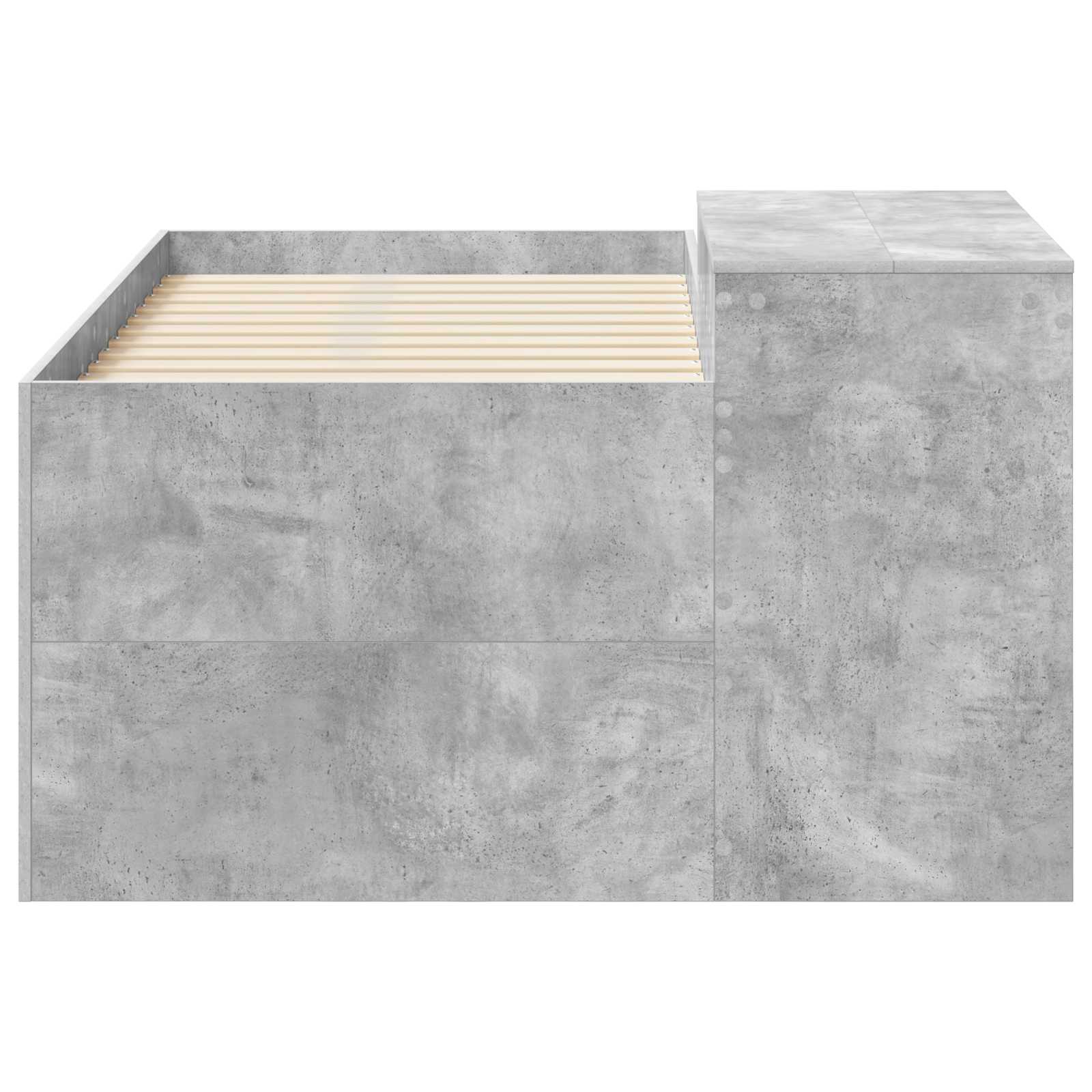 Lit haut pour enfants avec bureau Gris béton Bois d'ingénierie - XIOS