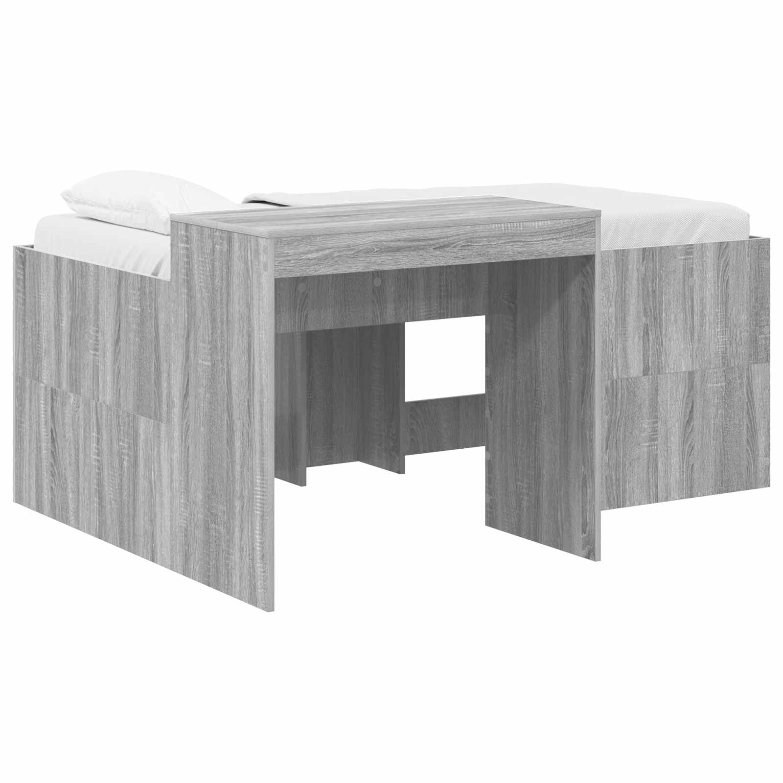 Lit haut pour enfants avec bureau Sonoma gris Bois d'ingénierie