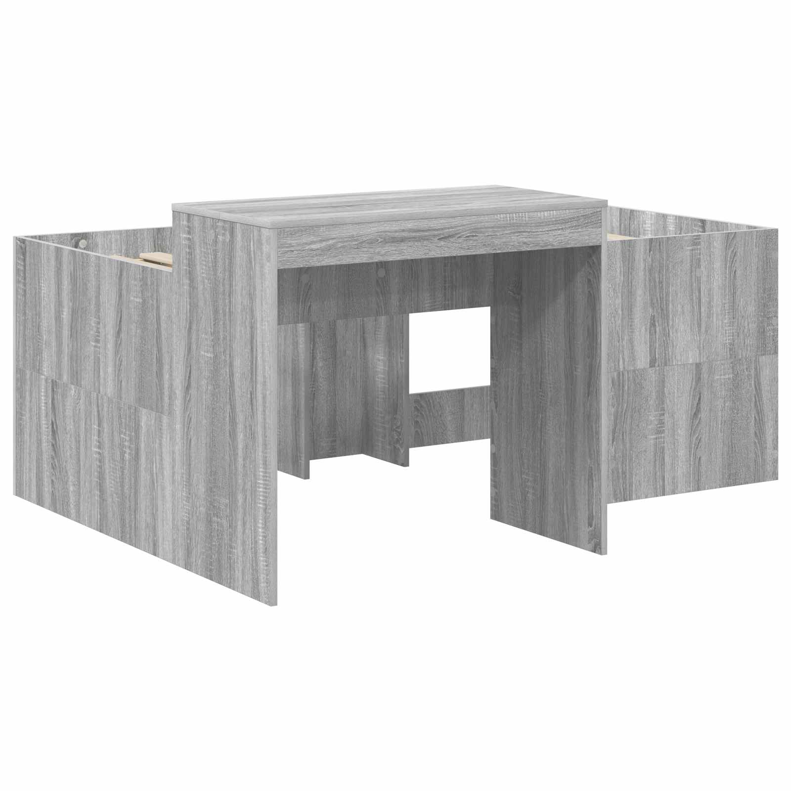 Lit haut pour enfants avec bureau Sonoma gris Bois d'ingénierie