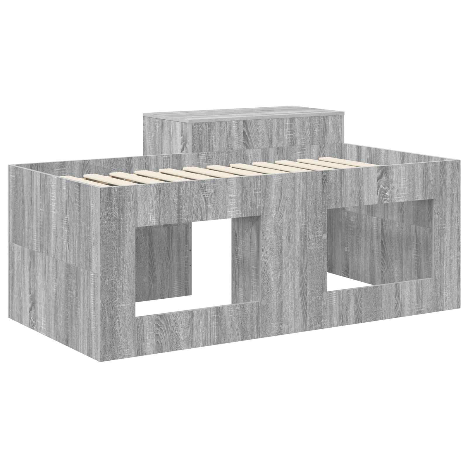 Lit haut pour enfants avec bureau Sonoma gris Bois d'ingénierie