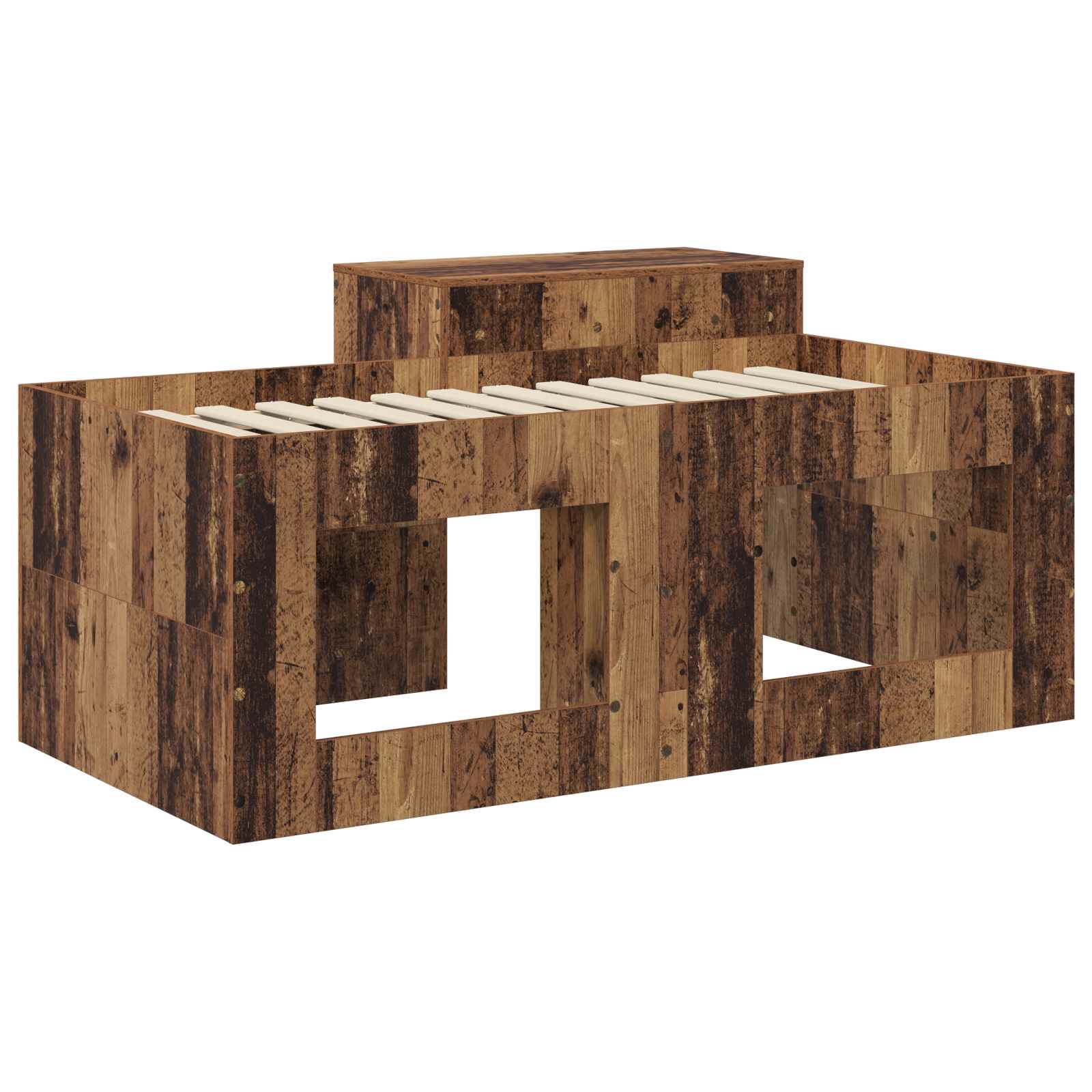 Lit haut pour enfants avec bureau Bois ancien Bois d'ingénierie