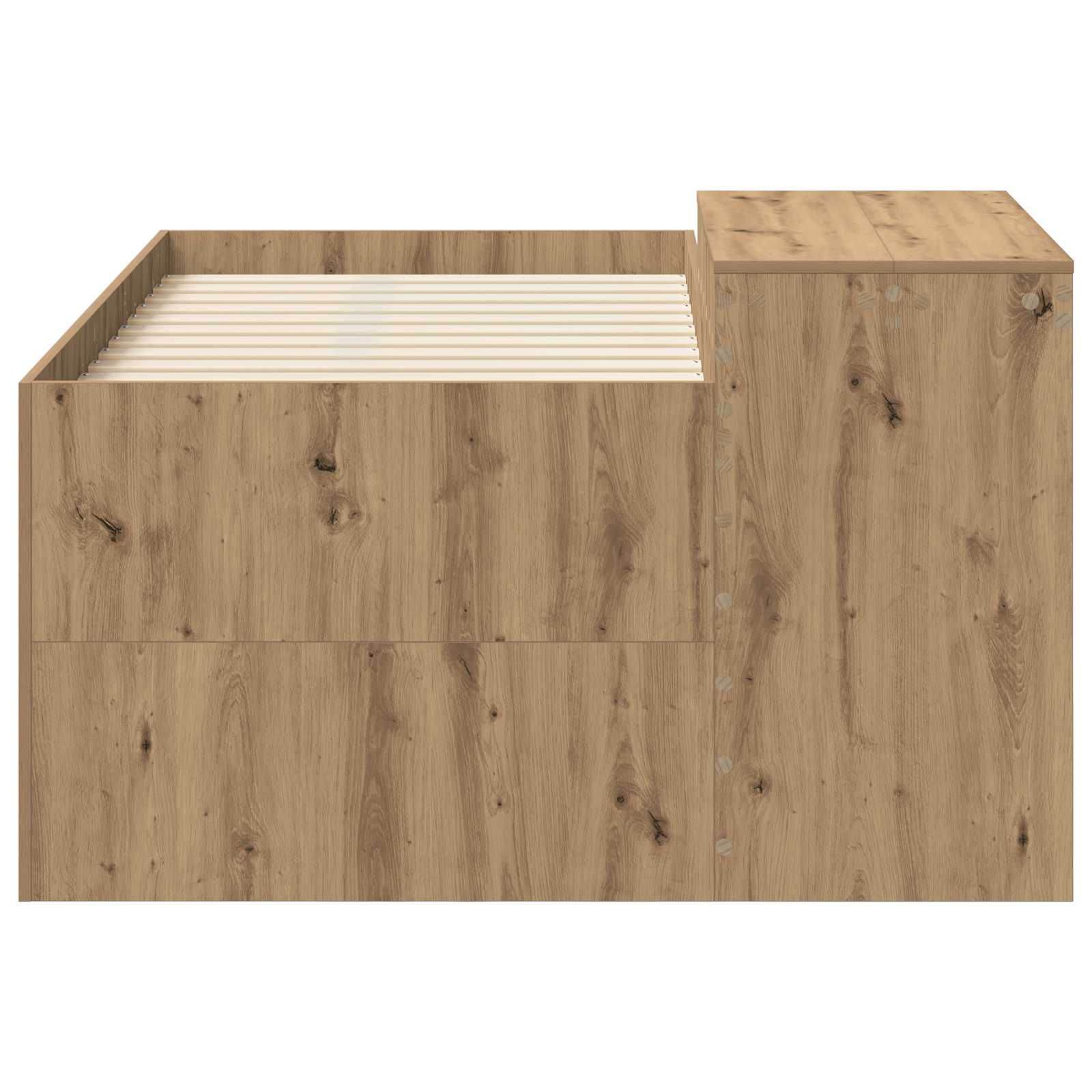 Lit haut pour enfants avec bureau Chêne artisanal