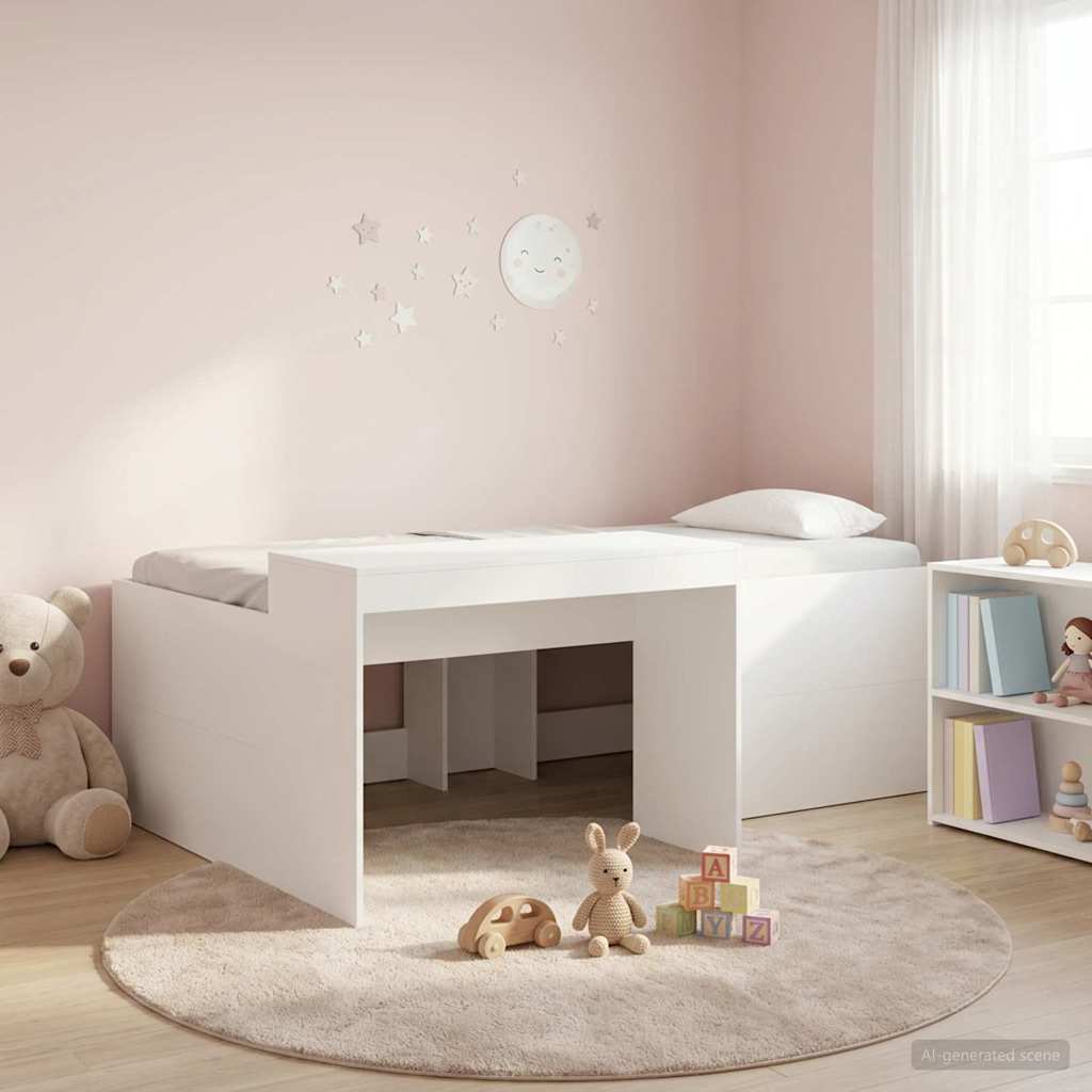 Lit haut pour enfants avec bureau Blanc Bois d'ingénierie - XIOS