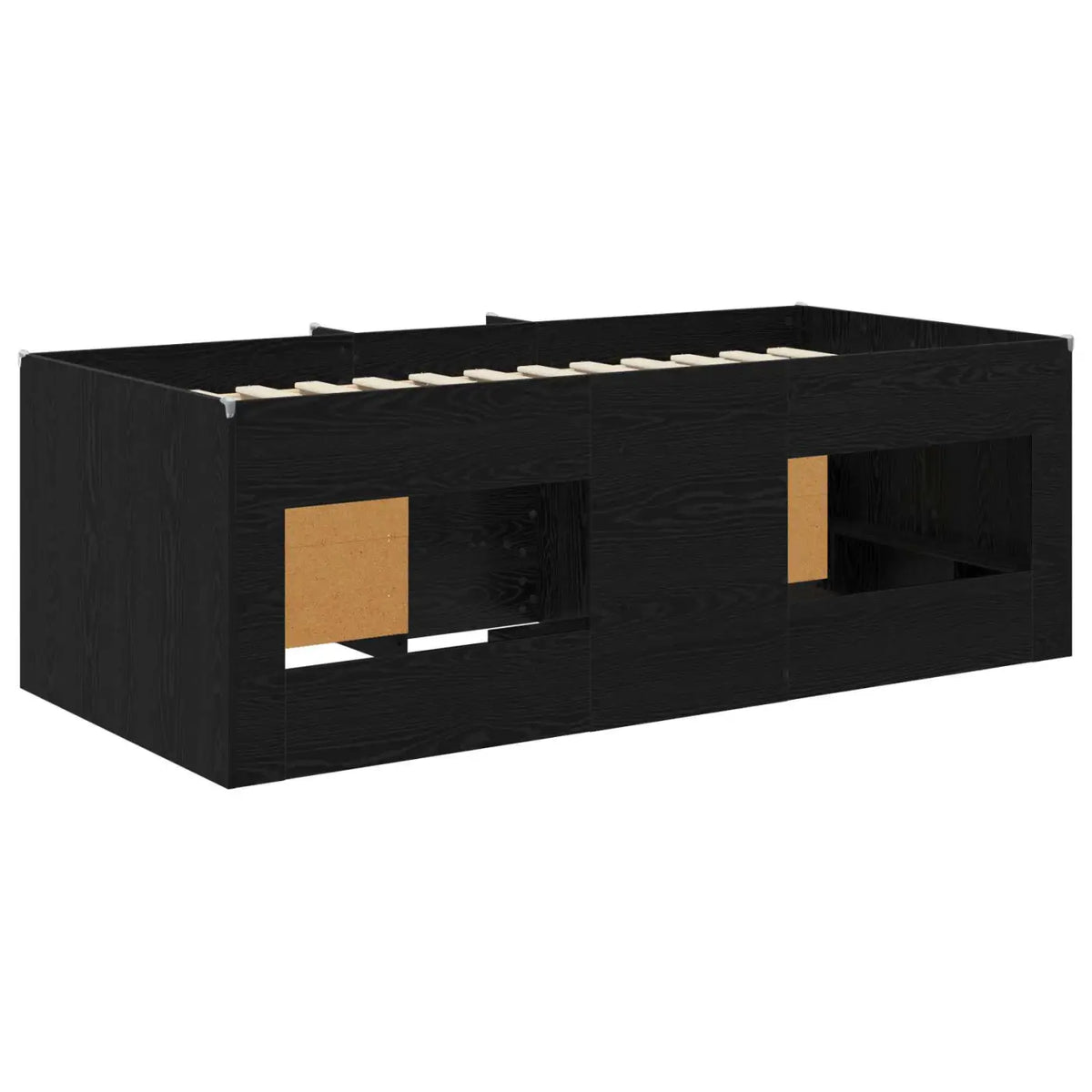 Cadre de lit en loft avec armoire 3 pc Noir Bois d’ingénierie - XIOS