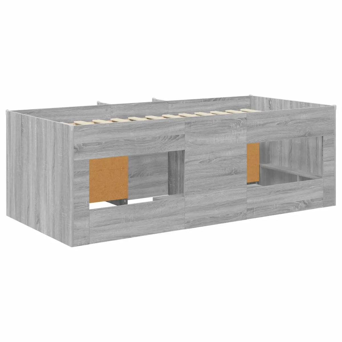 Cadre de lit en loft avec armoire avec porte 3 pc Sonoma gris - XIOS