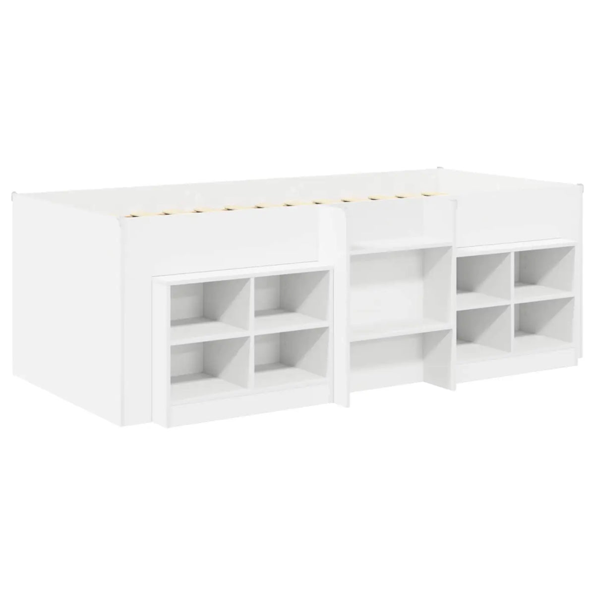 Cadre de lit en loft avec armoire 3 pc Blanc Bois d’ingénierie - XIOS