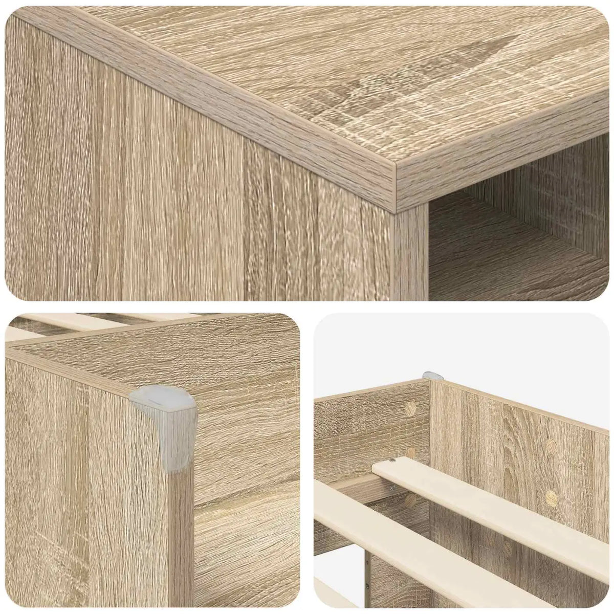 Cadre de lit en loft avec armoire 3 pc Chêne Sonoma - XIOS