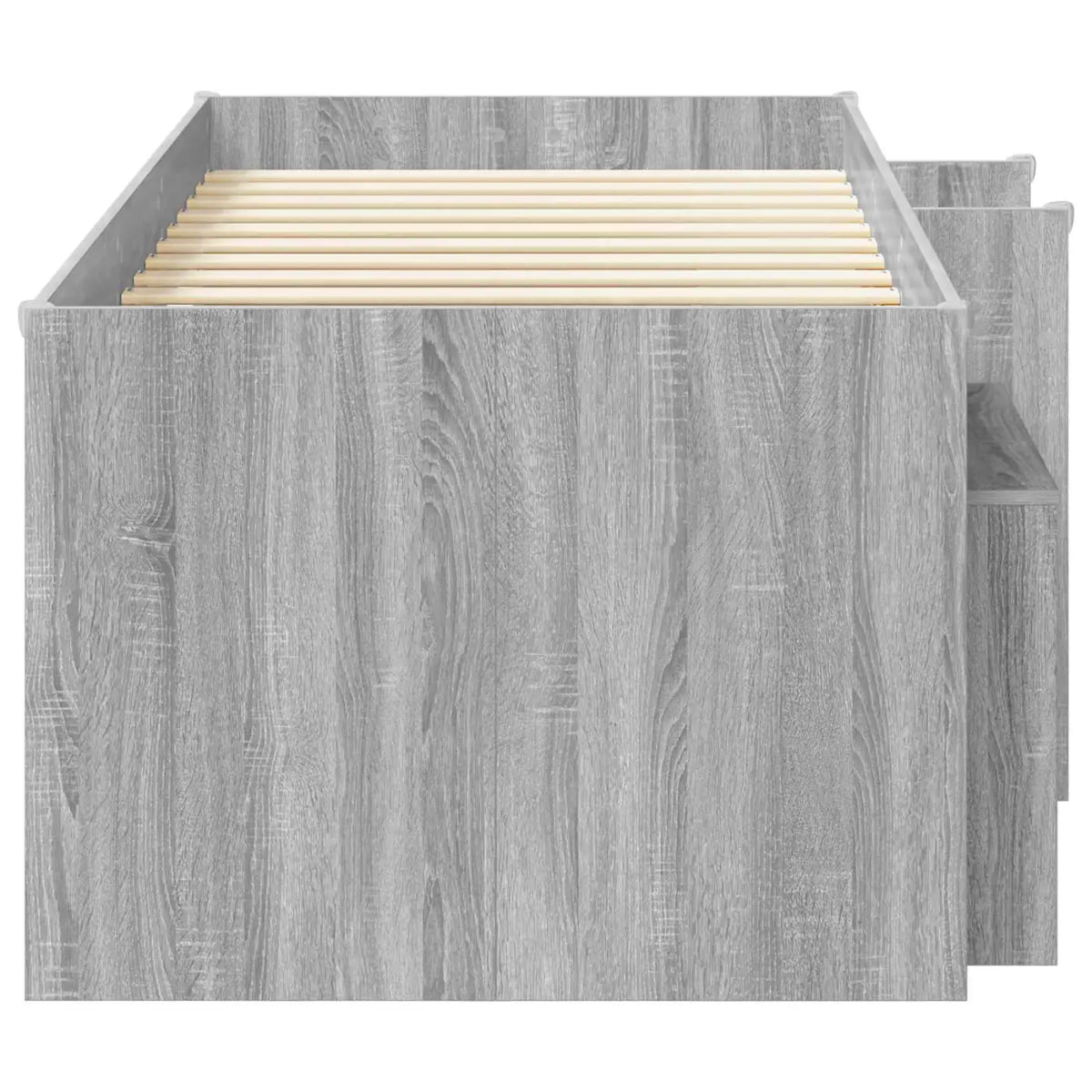 Cadre de lit en loft avec armoire avec étagère 3 pc Sonoma gris - XIOS