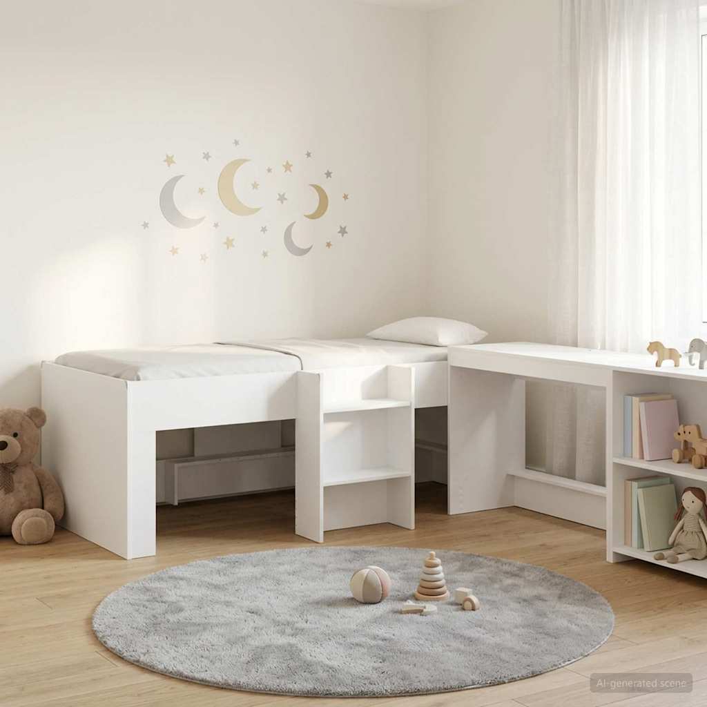 Lit haut pour enfants avec bureau Blanc 80 x 200 cm - XIOS