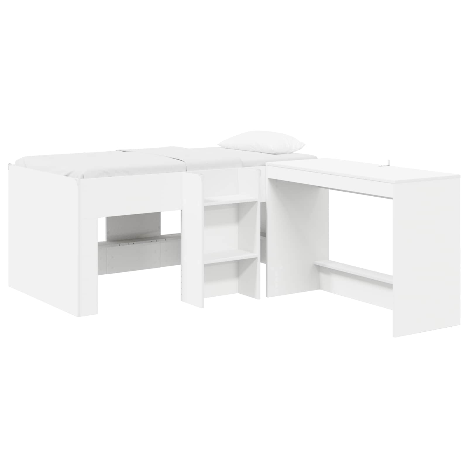 Lit haut pour enfants avec bureau Blanc 80 x 160 cm - XIOS