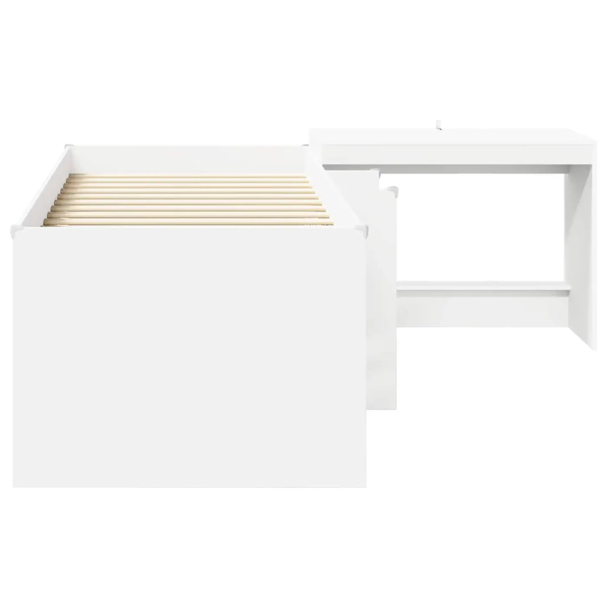 Lit haut pour enfants avec bureau 2 pc Blanc Bois d’ingénierie - XIOS