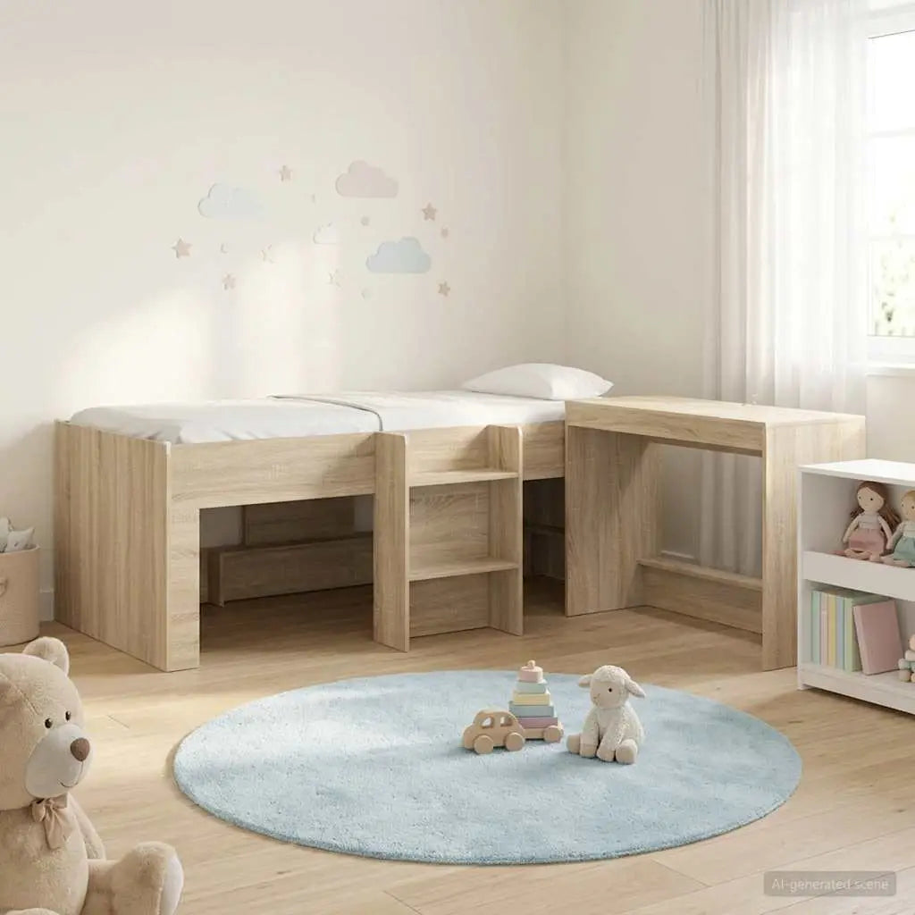 Lit haut pour enfants avec bureau 2 pc Chêne Sonoma - XIOS