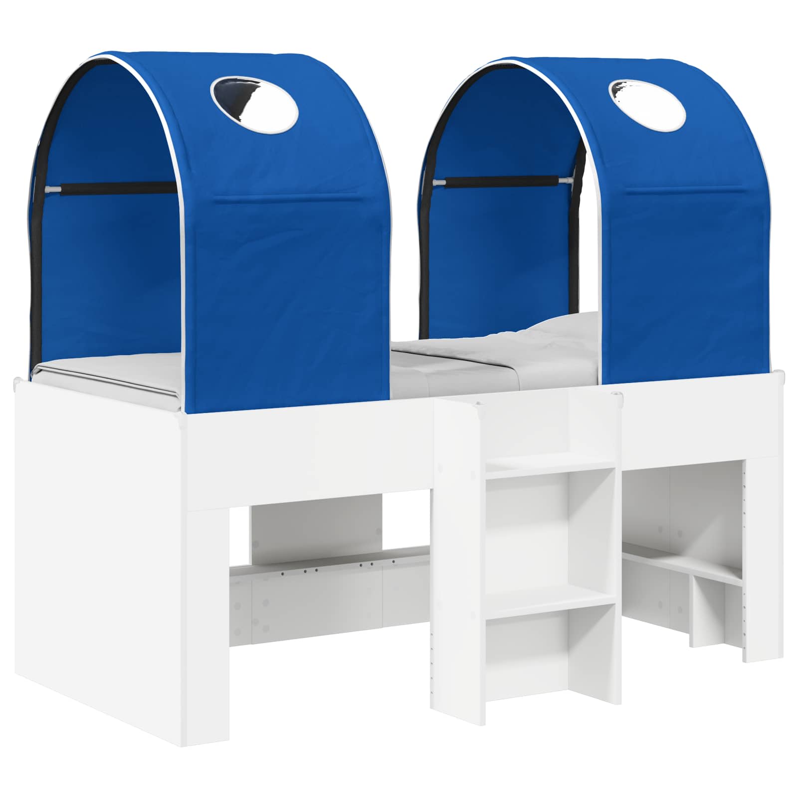 Lit avec Tunnel 4 pcs Blanc et bleu Bois d'ingénierie - XIOS