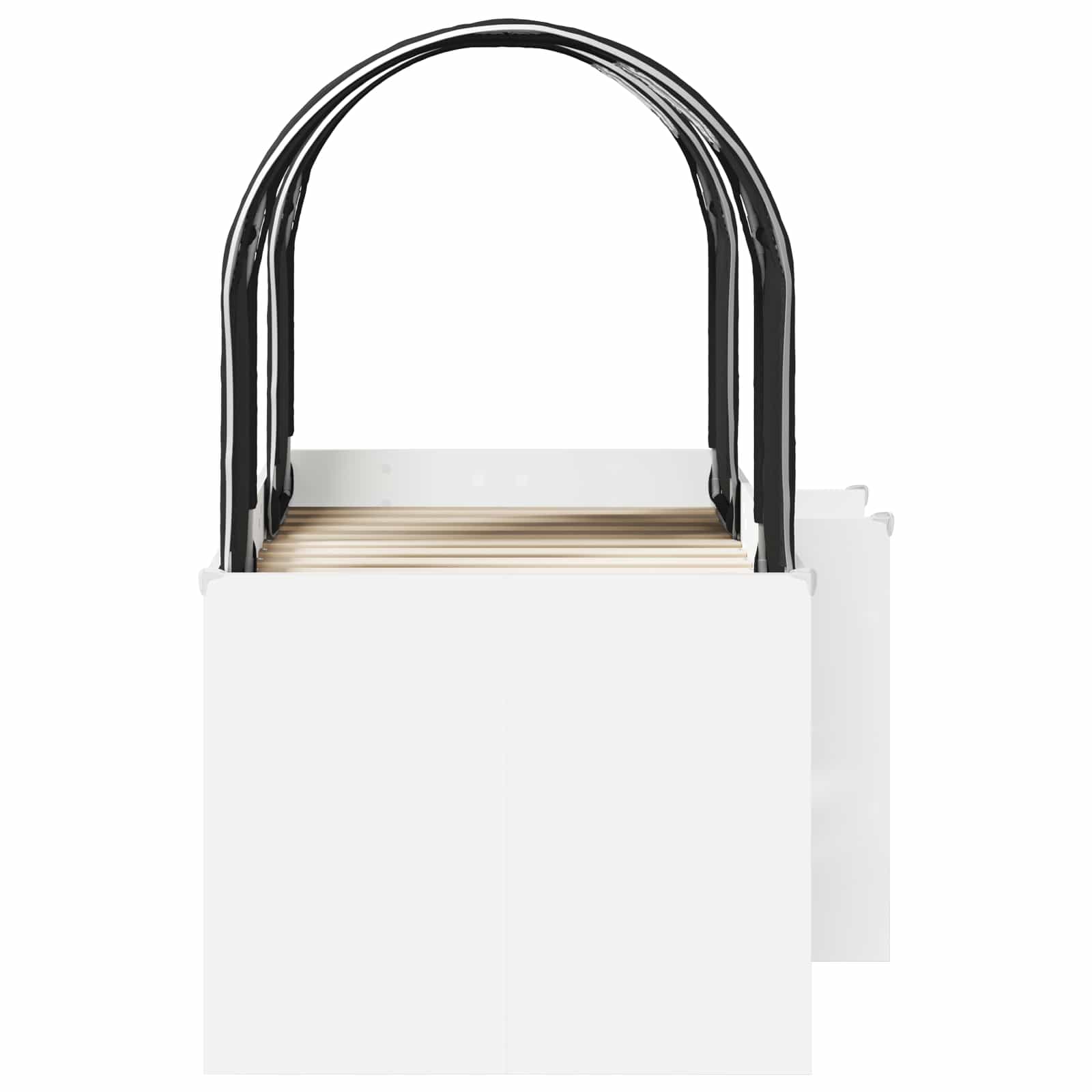 Lit avec Tunnel 4 pcs Blanc et noir Bois d'ingénierie - XIOS