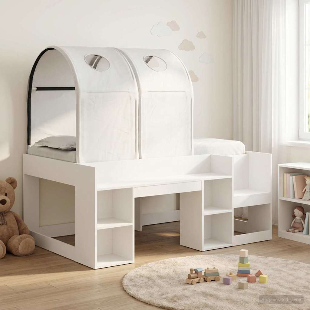 Lit avec Tunnel 4 pcs Blanc Bois d'ingénierie - XIOS