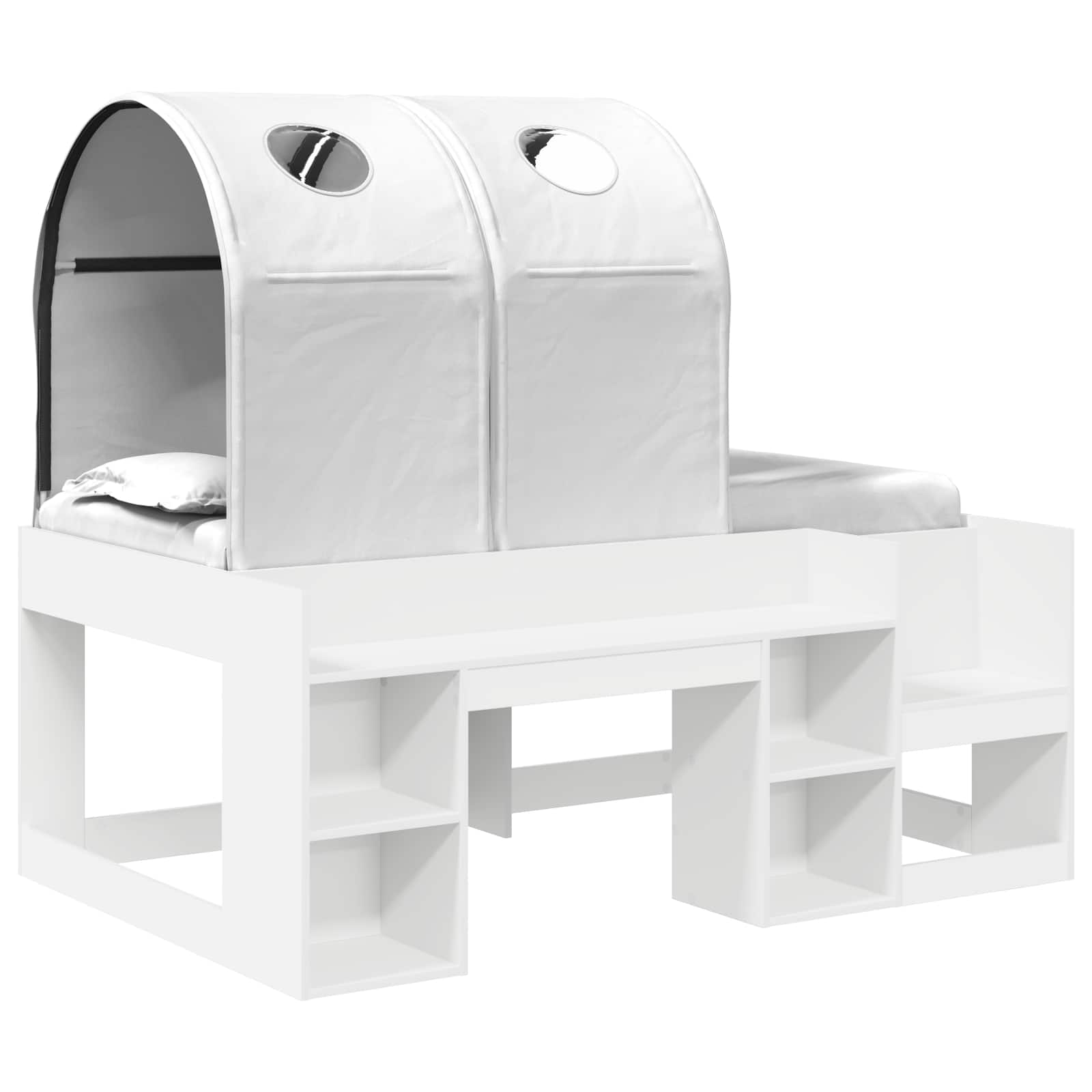 Lit avec Tunnel 4 pcs Blanc Bois d'ingénierie - XIOS