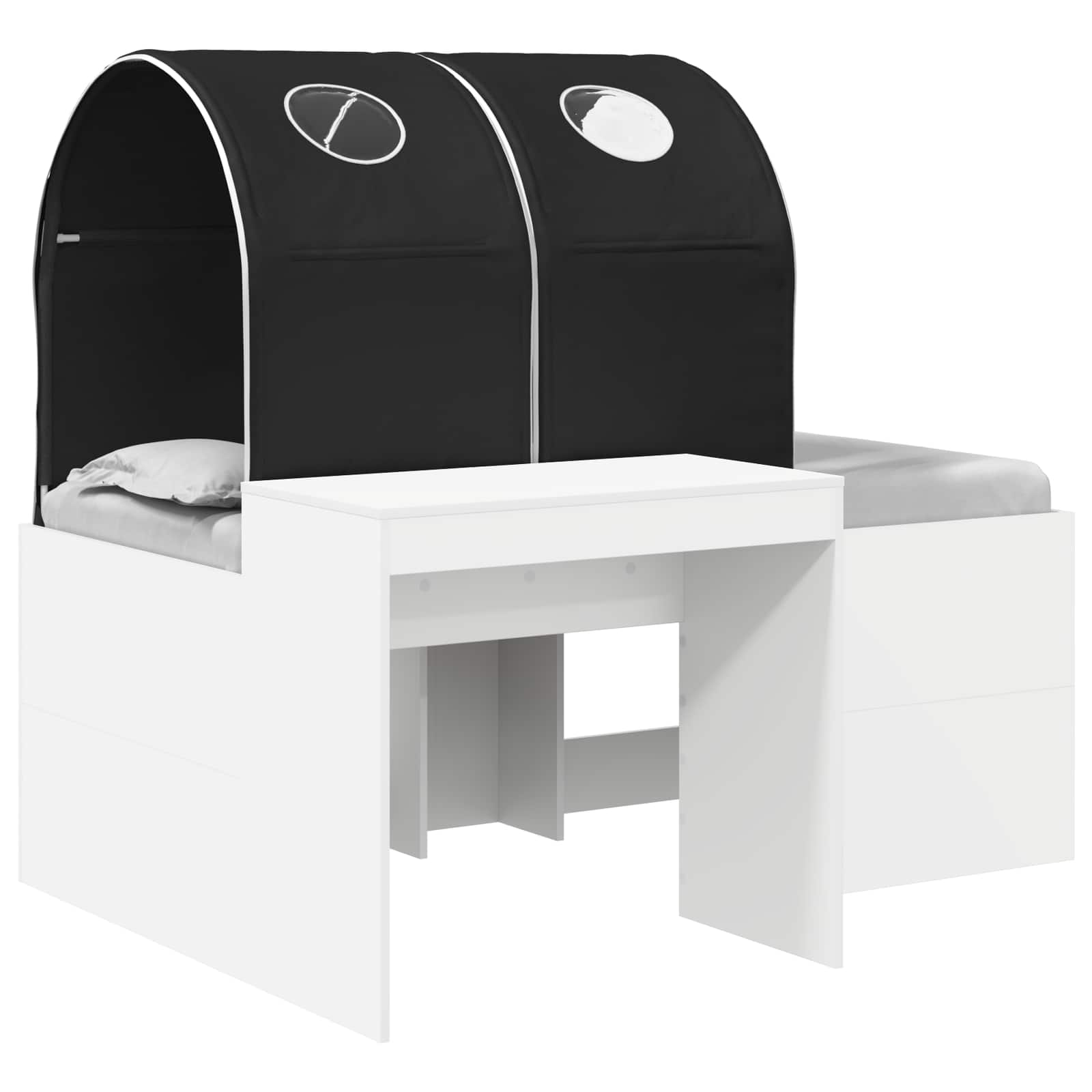 Lit avec Tunnel 4 pcs Chêne Artisanal et Noir Bois d'ingénierie - XIOS