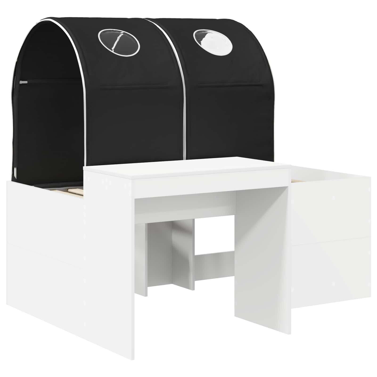 Lit avec Tunnel 4 pcs Chêne Artisanal et Noir Bois d'ingénierie - XIOS