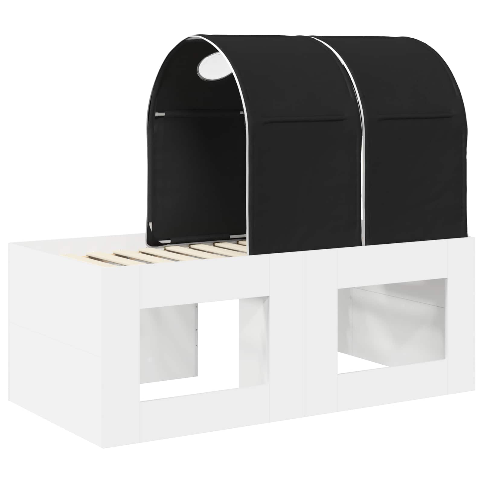 Lit avec Tunnel 4 pcs Chêne Artisanal et Noir Bois d'ingénierie - XIOS