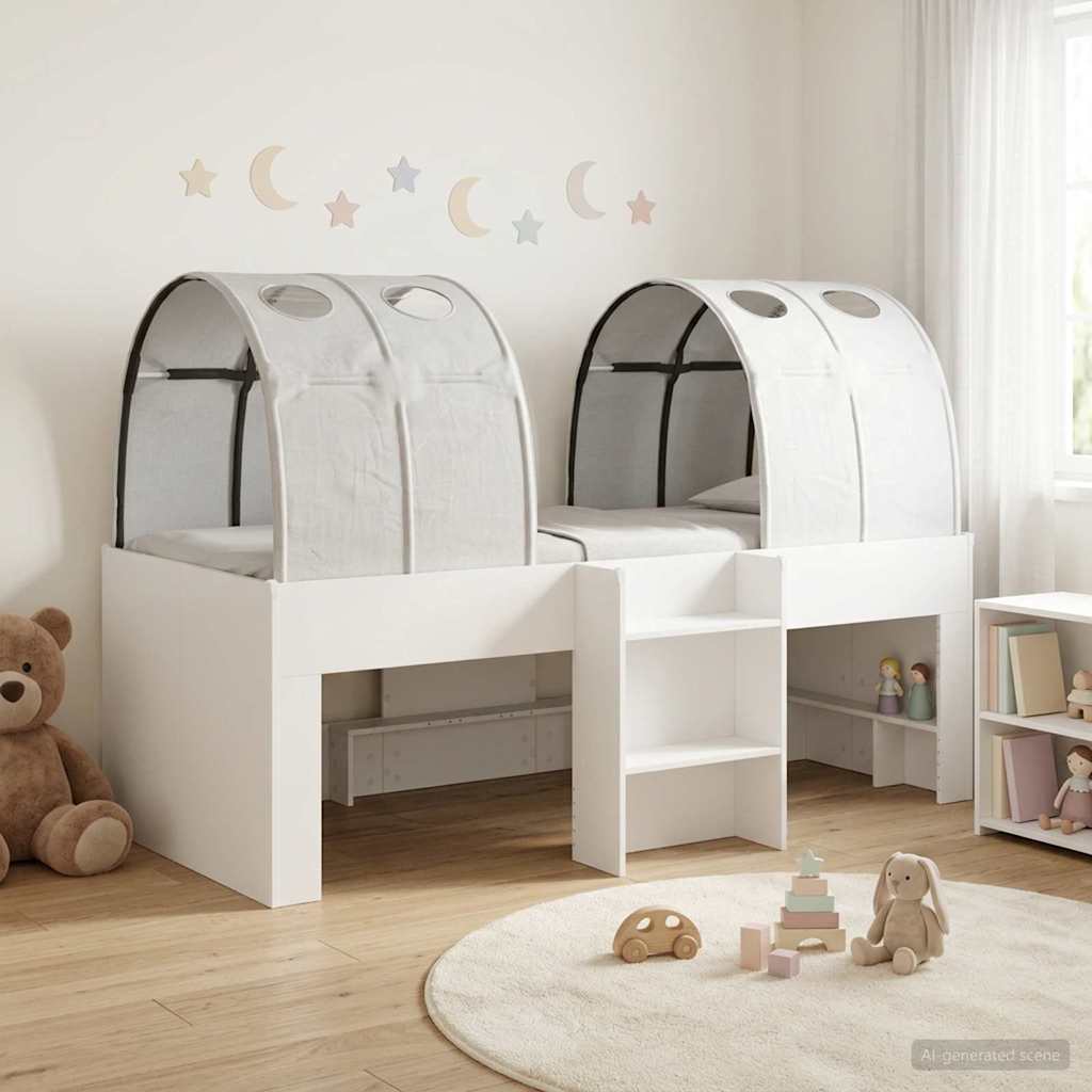 Lit avec Tunnel 3 pc Blanc Bois d'ingénierie - XIOS