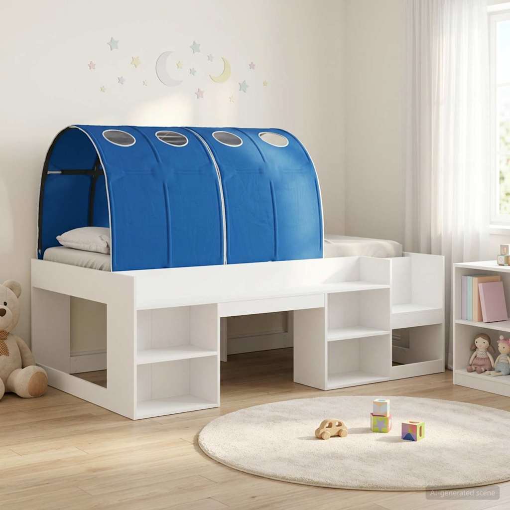 Lit haut pour enfants avec rangement Blanc et bleu - XIOS