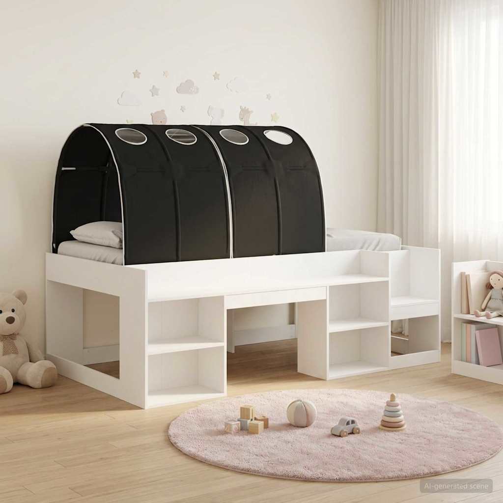Lit haut pour enfants avec rangement Blanc et noir - XIOS