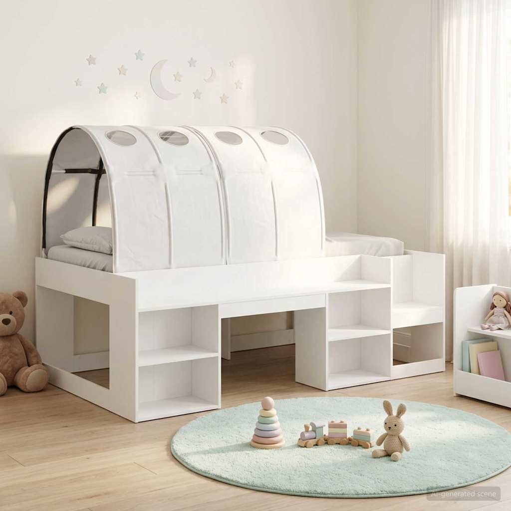 Lit haut pour enfants avec rangement Blanc Bois d'ingénierie - XIOS