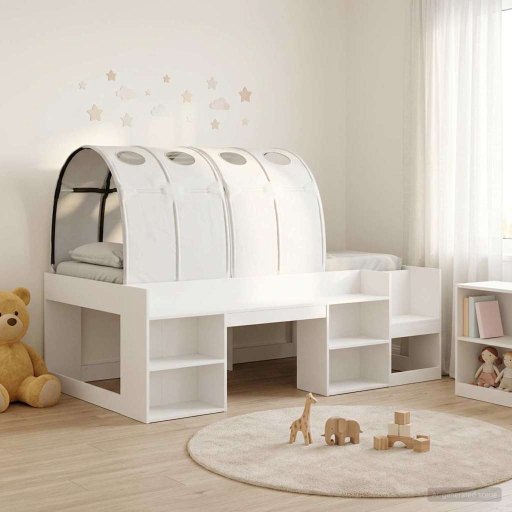 Cadre de lit avec tunnel 3 pcs Blanc Bois d'ingénierie - XIOS