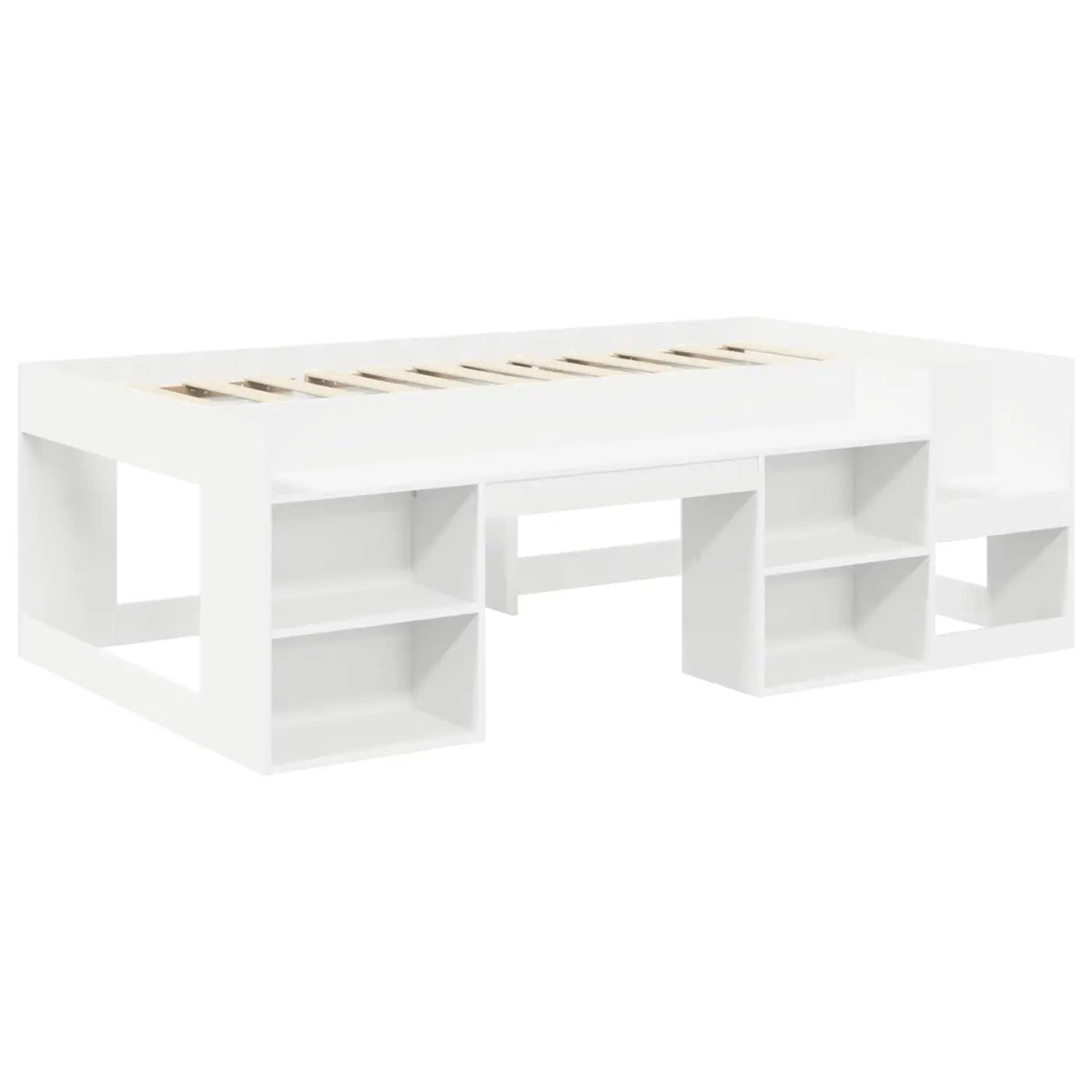 Cadre de lit avec tunnel avec étagère 3 pc Blanc et bleu clair - XIOS