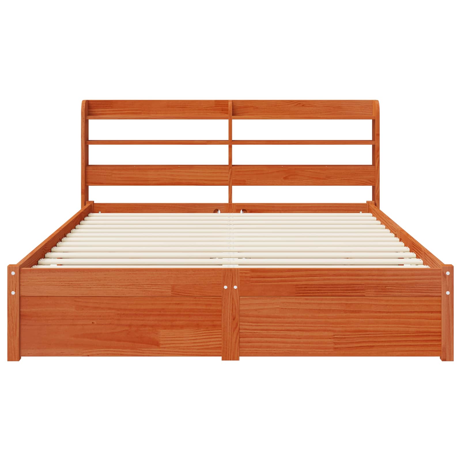 Cadre de lit avec tête de lit Cire marron Bois de Pin Massif - XIOS