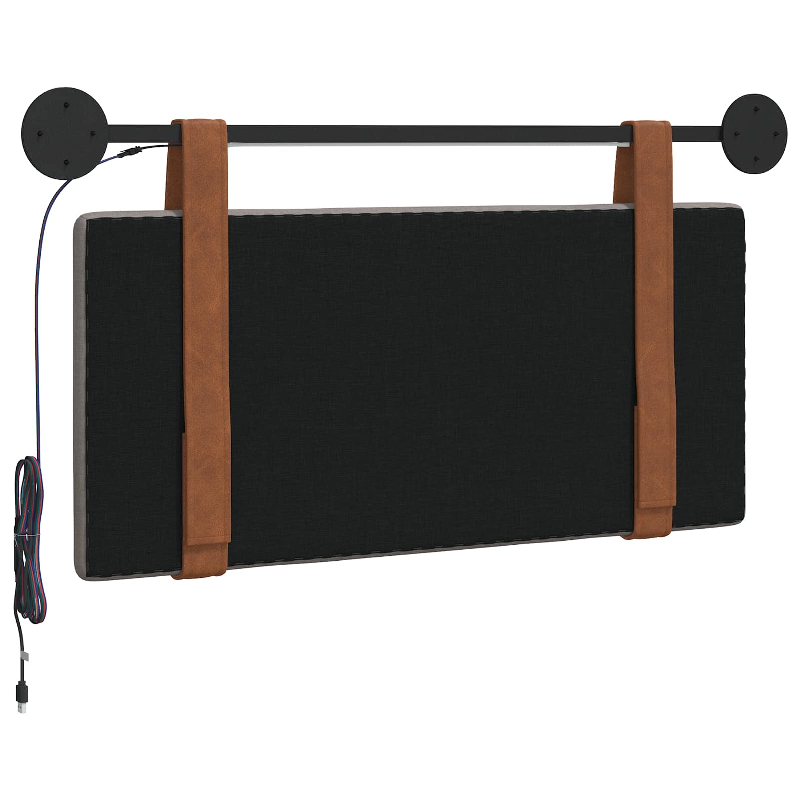 Tête de lit suspendue Avec lumière LED Taupe PU antique - XIOS