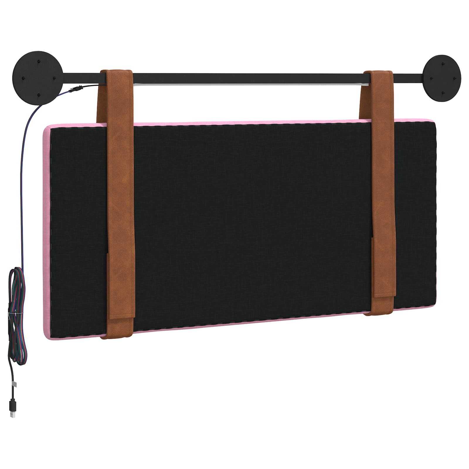 Tête de lit suspendue Avec lumière LED Rose PU antique - XIOS